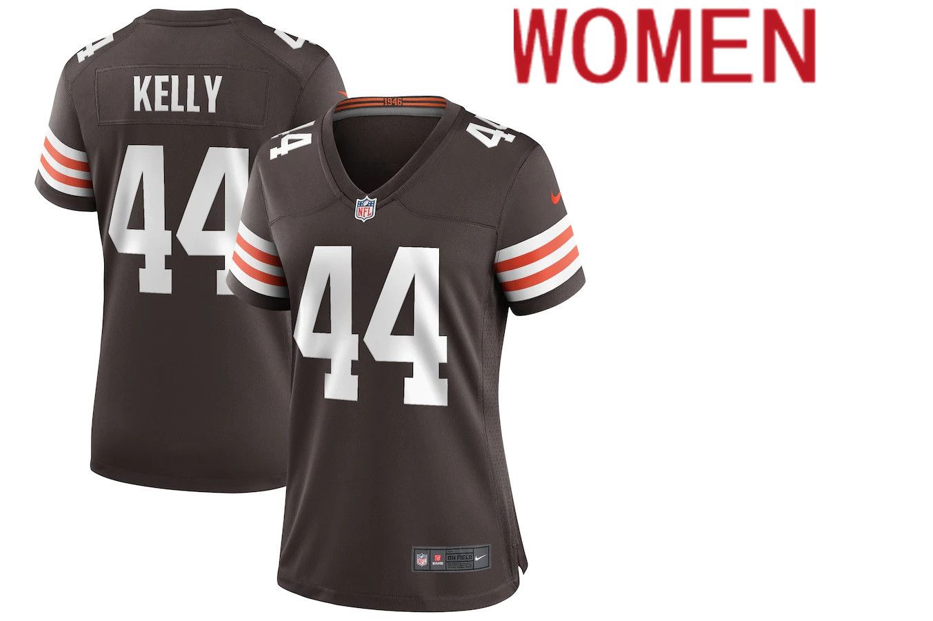 Women Cleveland Browns 44 Leroy Kelly Nike Brown Game Retired Player NFL Jersey